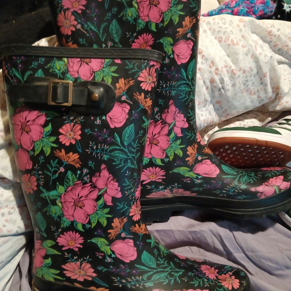 Floral Women's Winter Rain Boots